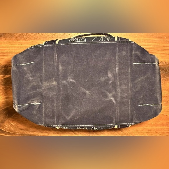 1990s L.L. Bean Boat and Tote Shoulder Bag Rare Nautical Sailboat Print Zip Top - Picture 7 of 15